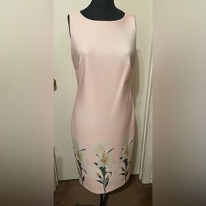 Calvin Klein Pink Dress with Floral Design EUC